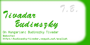 tivadar budinszky business card